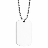 Жетон для сублимации 28x50мм белый с черной цепочкой (алюминий)