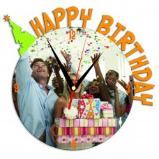 Часы металлические для сублимации Happy Birthday