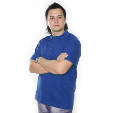 COTTON Рубашка-поло синяя-роял 46 (S)