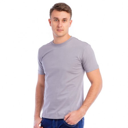 COTTON Футболка мужская 180 г/кв.м. серая 44 (XS) | Артикул 14151