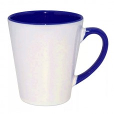Кружка ЛАТТЕ цветная внутри и ручка, 360мл (12oz), синяя