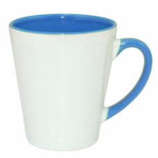 Кружка ЛАТТЕ цветная внутри и ручка, 360мл (12oz), голубая