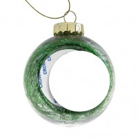 Елочный шар с мишурой и вставкой для сублимации зеленый