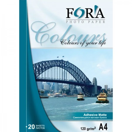 FORA Фотобумага самоклеящаяся матовая А4, 120г/м, 20л | Артикул 12369