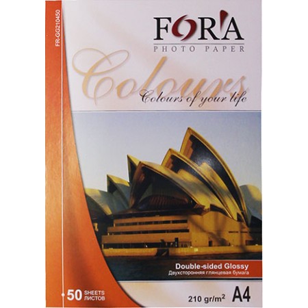 FORA Фотобумага глянцевая двухсторонняя А4, 210г/м, 50л | Артикул 8161