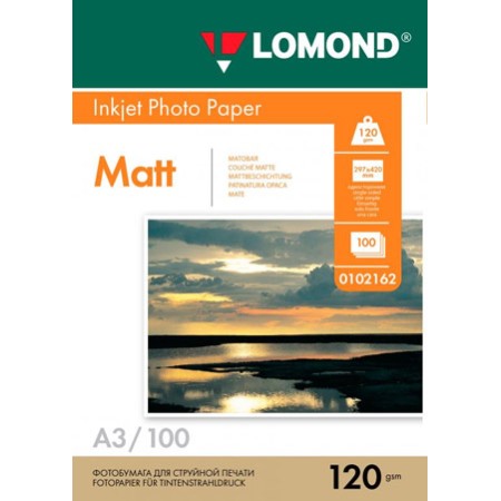 LOMOND Фотобумага матовая односторонняя А3, 120 г/м, 100л | Артикул 11084