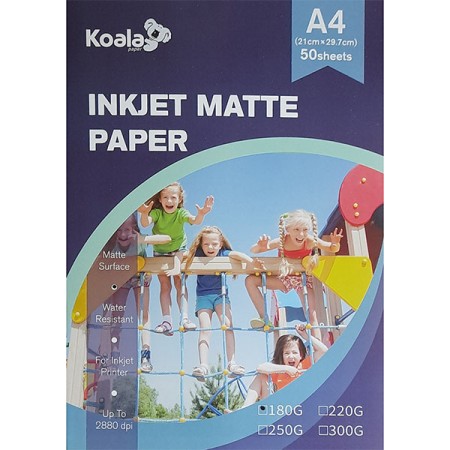 Koala Фотобумага матовая односторонняя, А4, 180 г/м2, 50 л | Артикул 19502