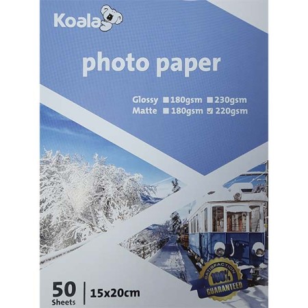 Koala Фотобумага матовая односторонняя, А5 (15x20), 220 г/м2, 50 л | Артикул 19507