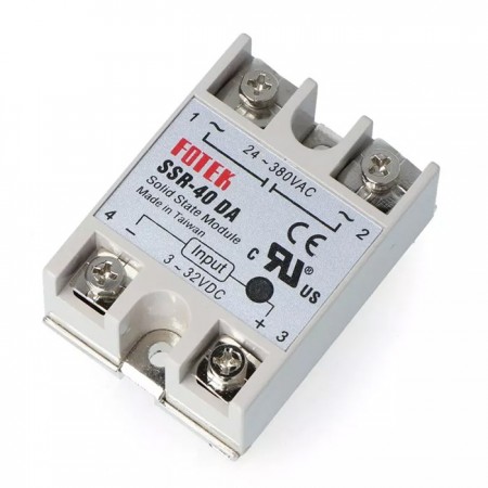 Запчасть Твердотельное реле Solid Relay(SSR-40DA), Input 3-32VDC, Control terminal voltage 24-380VAC | Артикул 21408