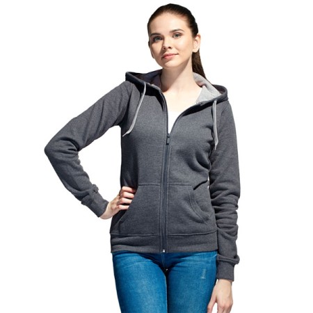 STAN Style Women(17W) толстовка на молнии темный меланж 44 (S) | Артикул 21714