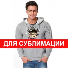Толстовка T-SHIRT с КАПЮШОНОМ из сублифутера сер. меланж 42 (XXS)